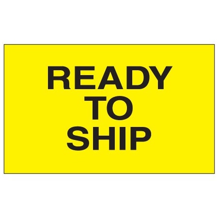 Bsc Preferred 3 x 5'' - ''Ready to Ship'' Fluorescent Yellow Labels BUY00024061